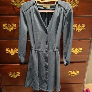 Babaton Slate Blue Long Sleeve Dress Aritzia
